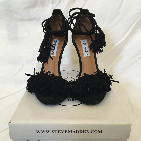 Steve Madden | Shoes | Steve Madden Black Sassy Suede Sandals | Poshmark